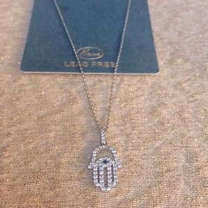 Cubic Zirconia Hamsa Pendant Necklace